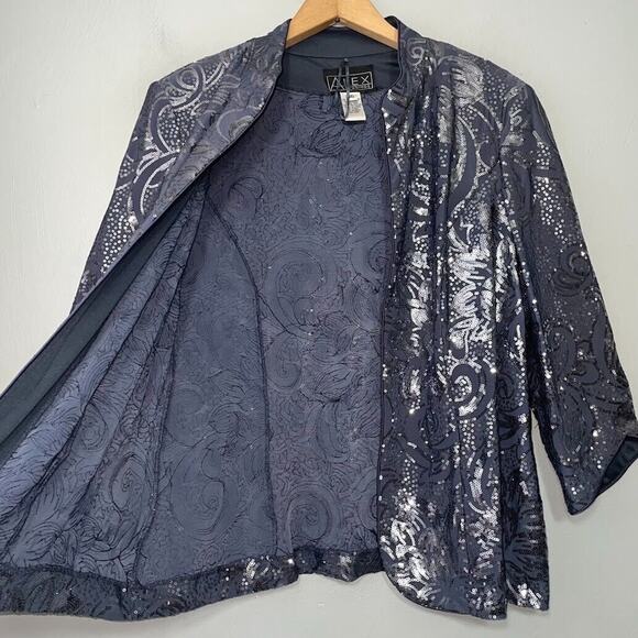 Alex Evenings Size 16 All Over Sequin Jacket Event Mother of the Bride Wedding - Picture 4 of 9